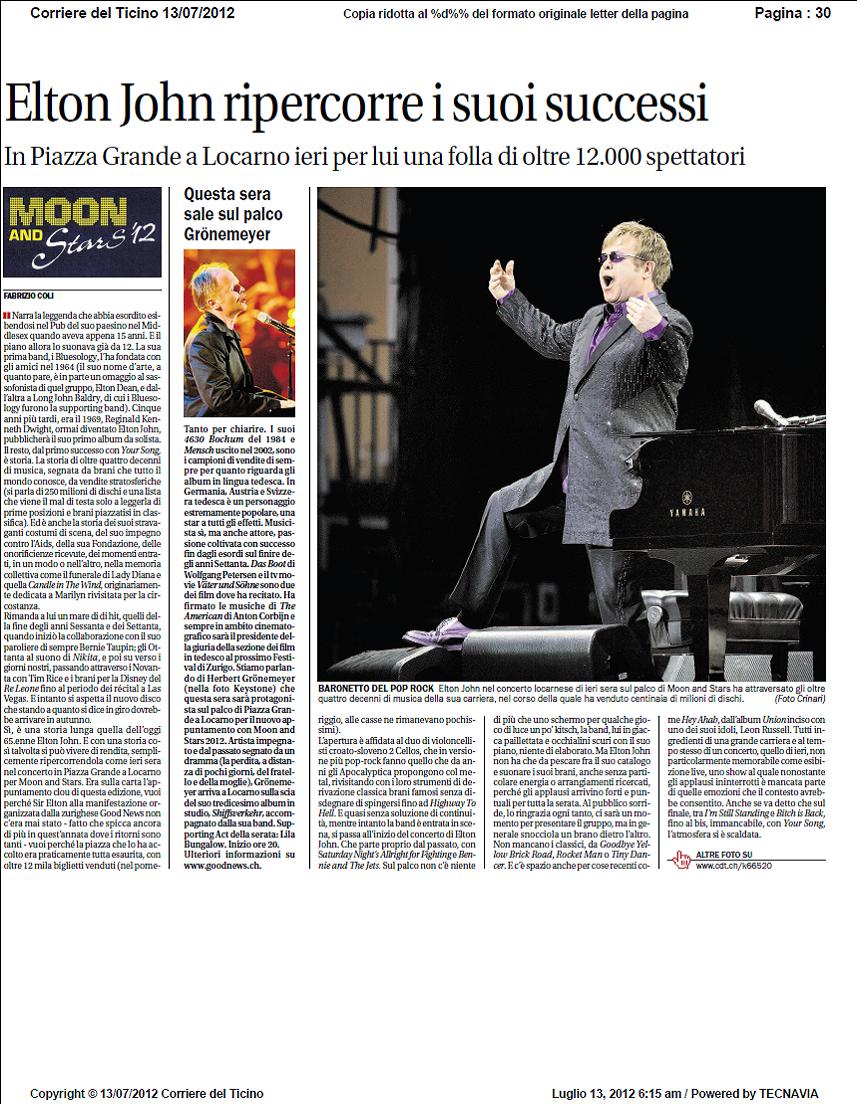 Elton John - Locarno 2012