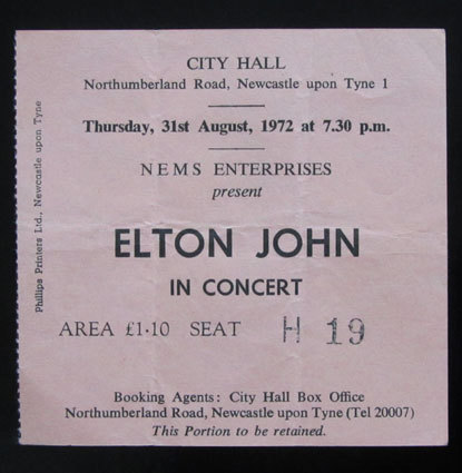 Elton John - Newcastle  31 agosto 1972