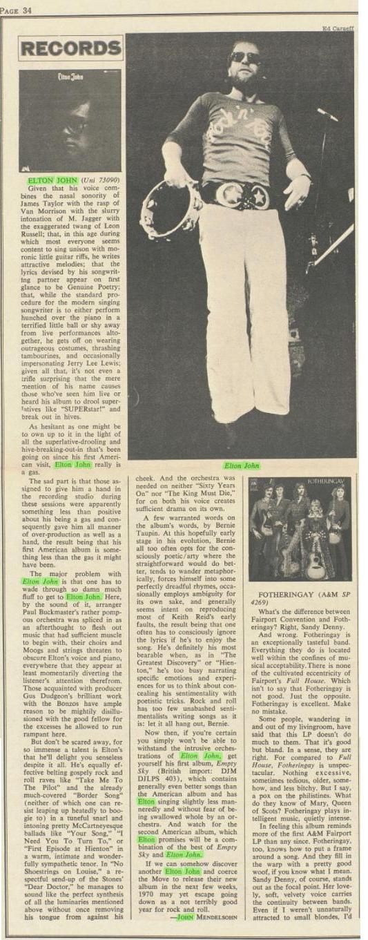 Rolling Stone del 22 novembre 1970