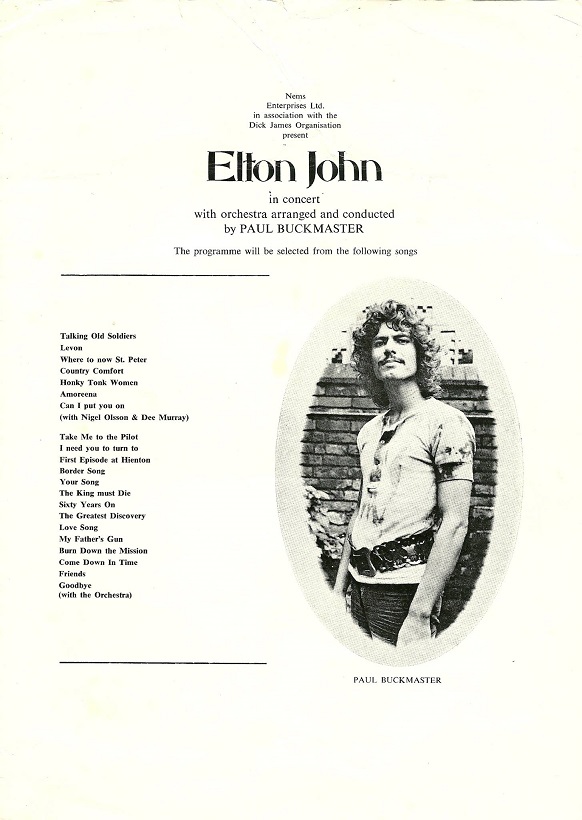 Elton John - Royal Festival Hall    3 marzo 1971