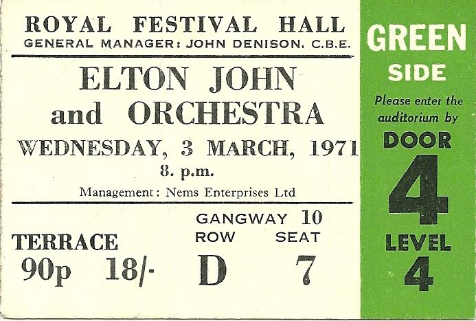 Elton John - Royal Festival Hall 3 marzo 1971